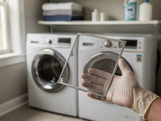 Newington Dryer Vent Cleaning specialist performing detailed lint trap cleaning service in Newington